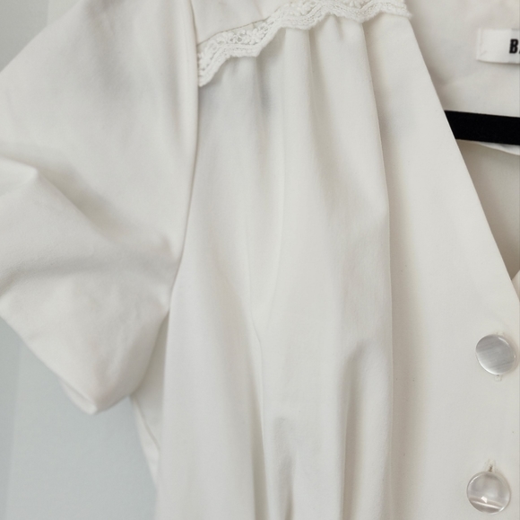 B.BStudio White A-Line Lace Detail Puff Sleeve Mini Dress S - Picture 7 of 10